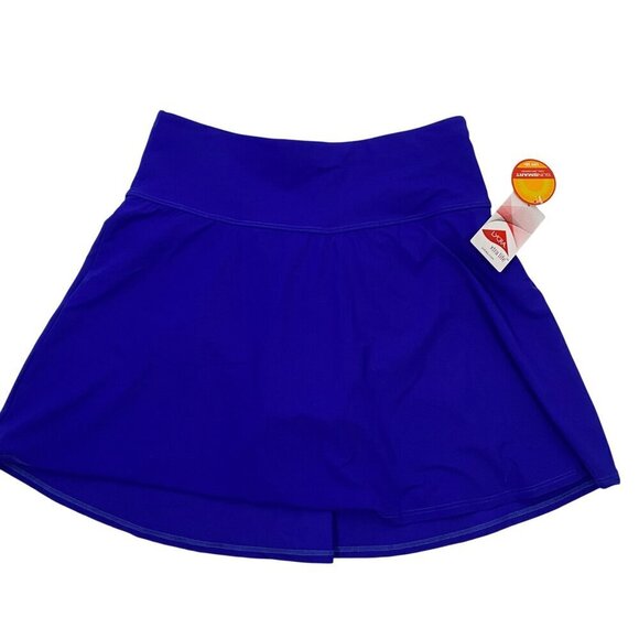 L.L.Bean Shaping swimwear swim skirt royal blue women’s 10R UPF 50+ modest NWT - Picture 2 of 10